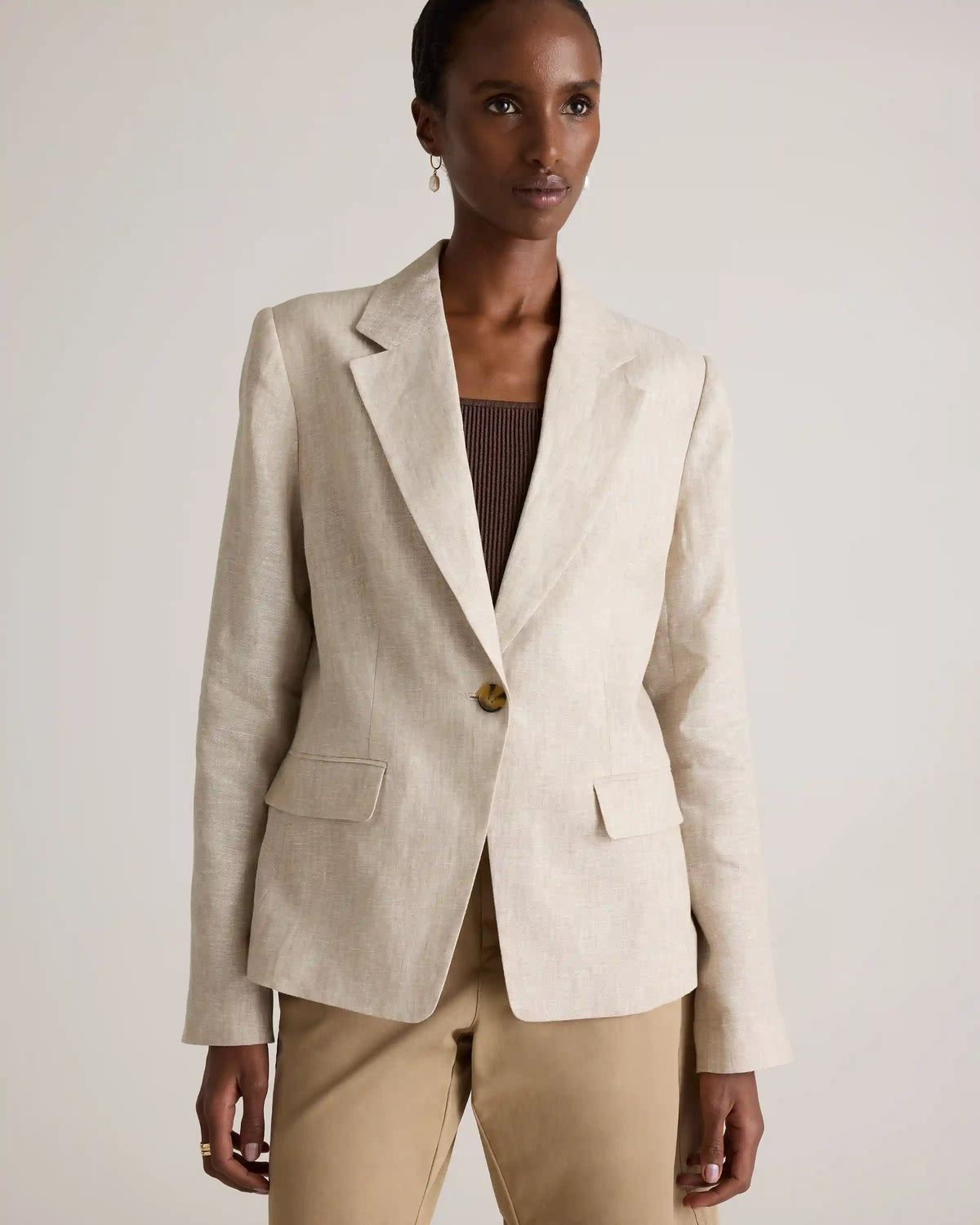 100% European Linen Structured Blazer