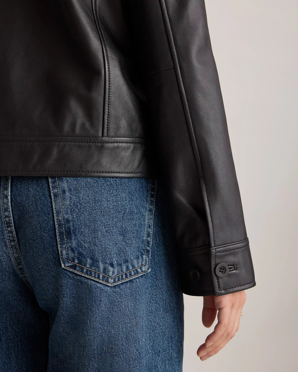 100% Leather Cropped Jacket