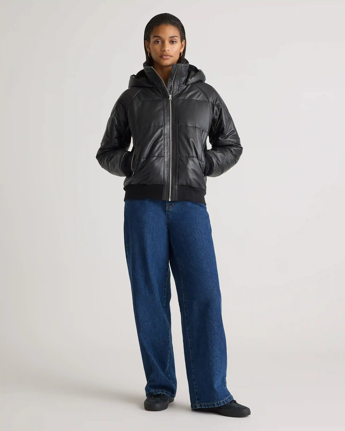 100% Leather Puffer Jacket