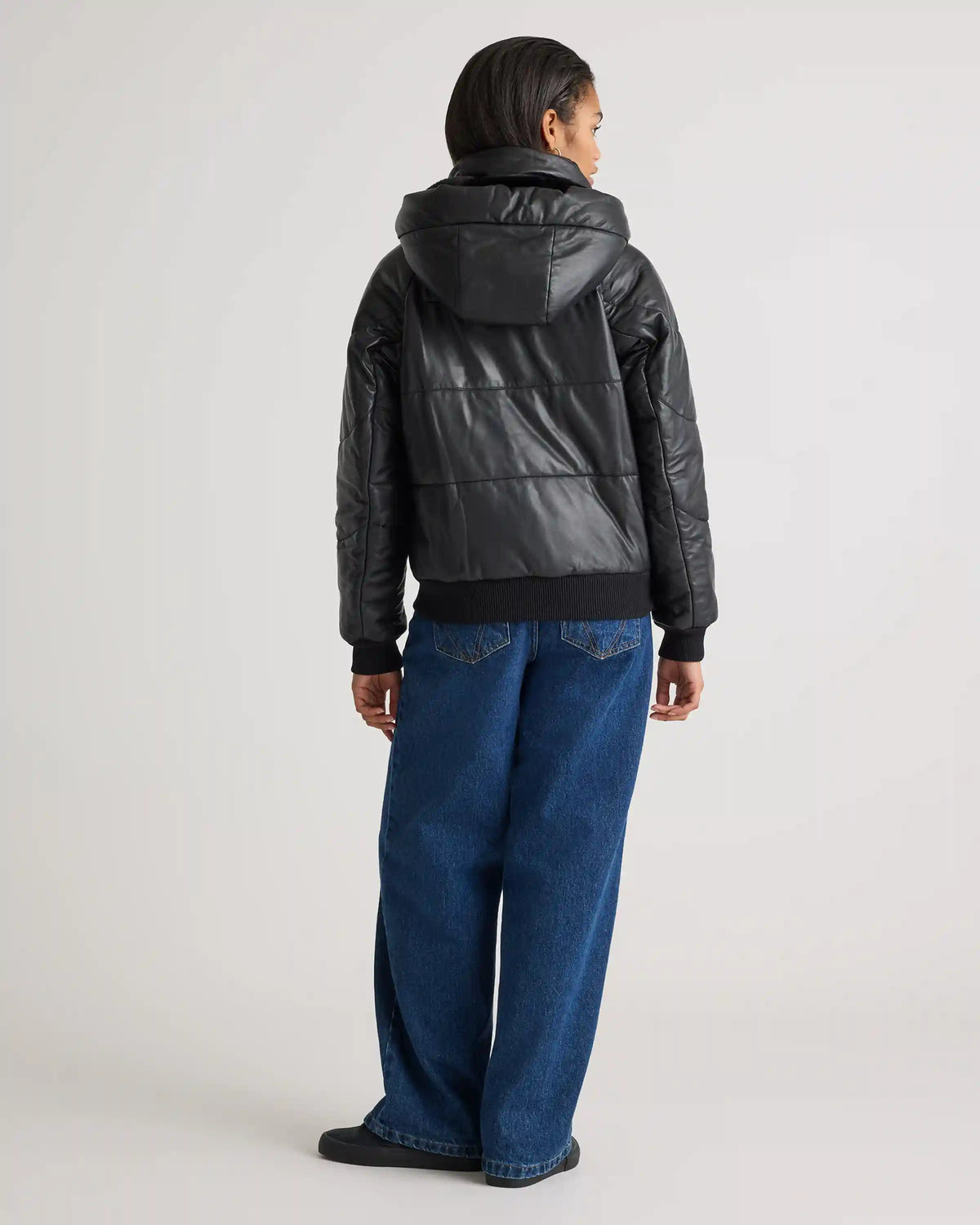 100% Leather Puffer Jacket