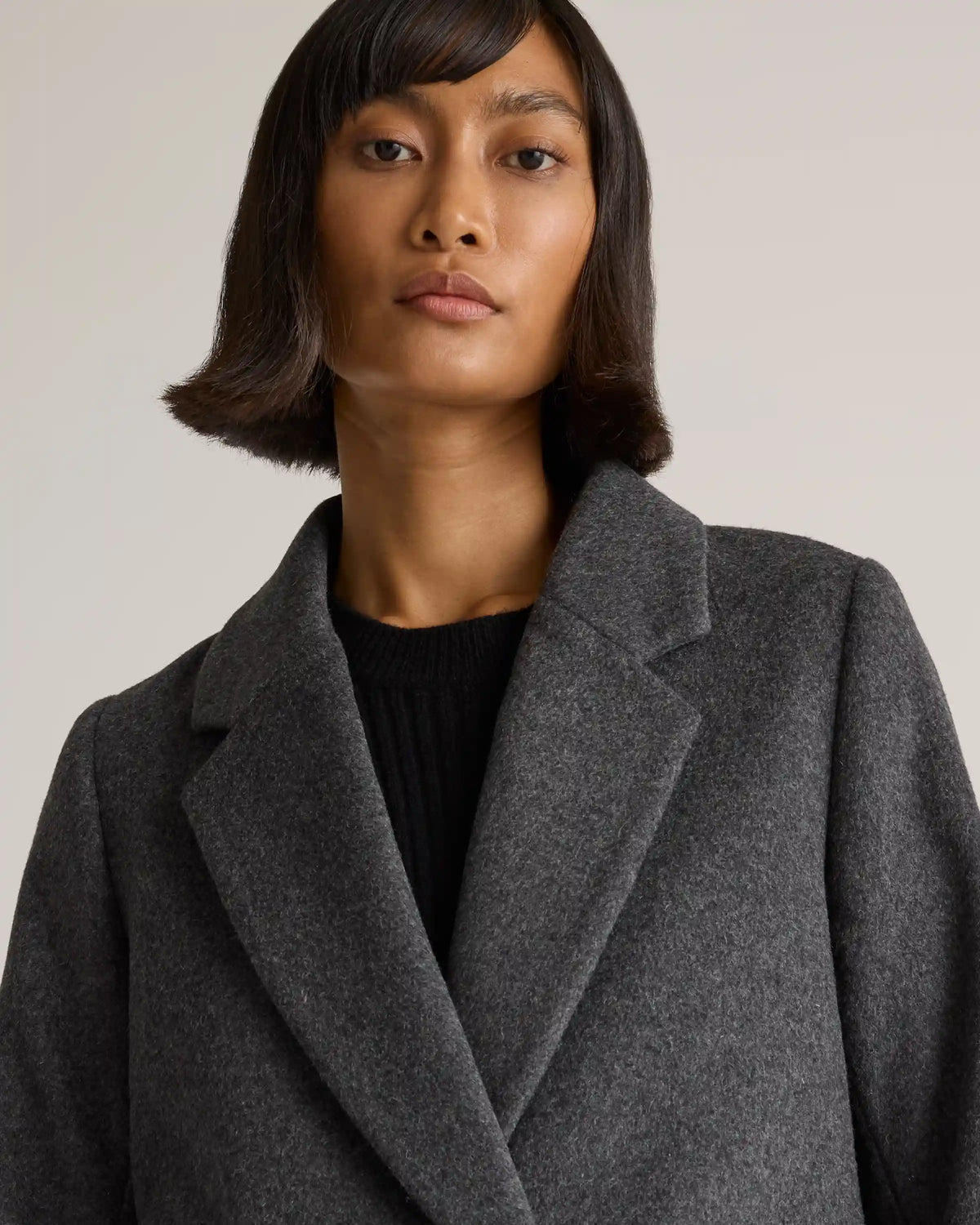 Italian Wool Classic Single-Breasted Coat