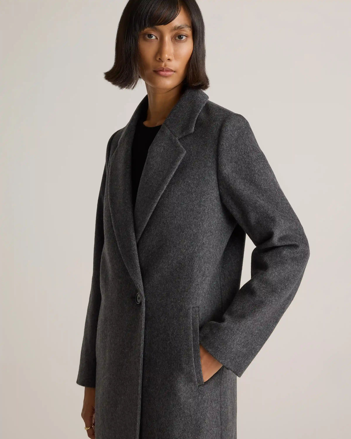Italian Wool Classic Single-Breasted Coat