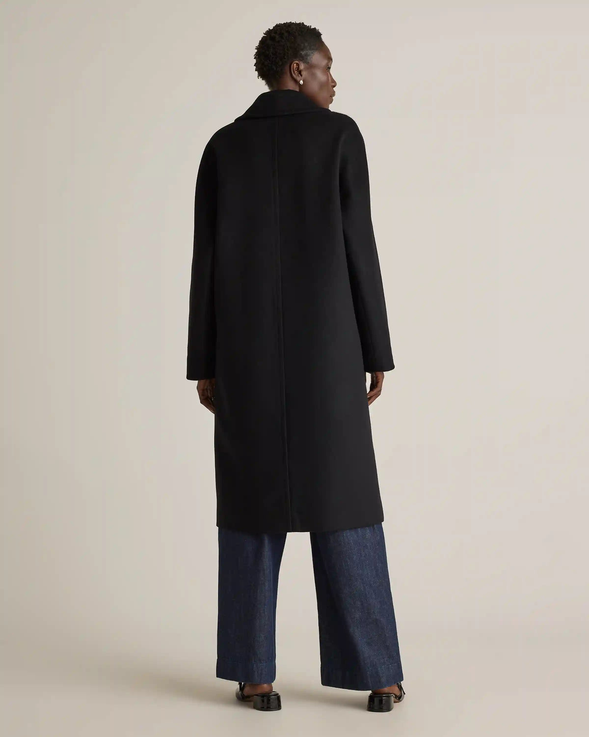 Italian Wool Double-Breasted Slouch Coat