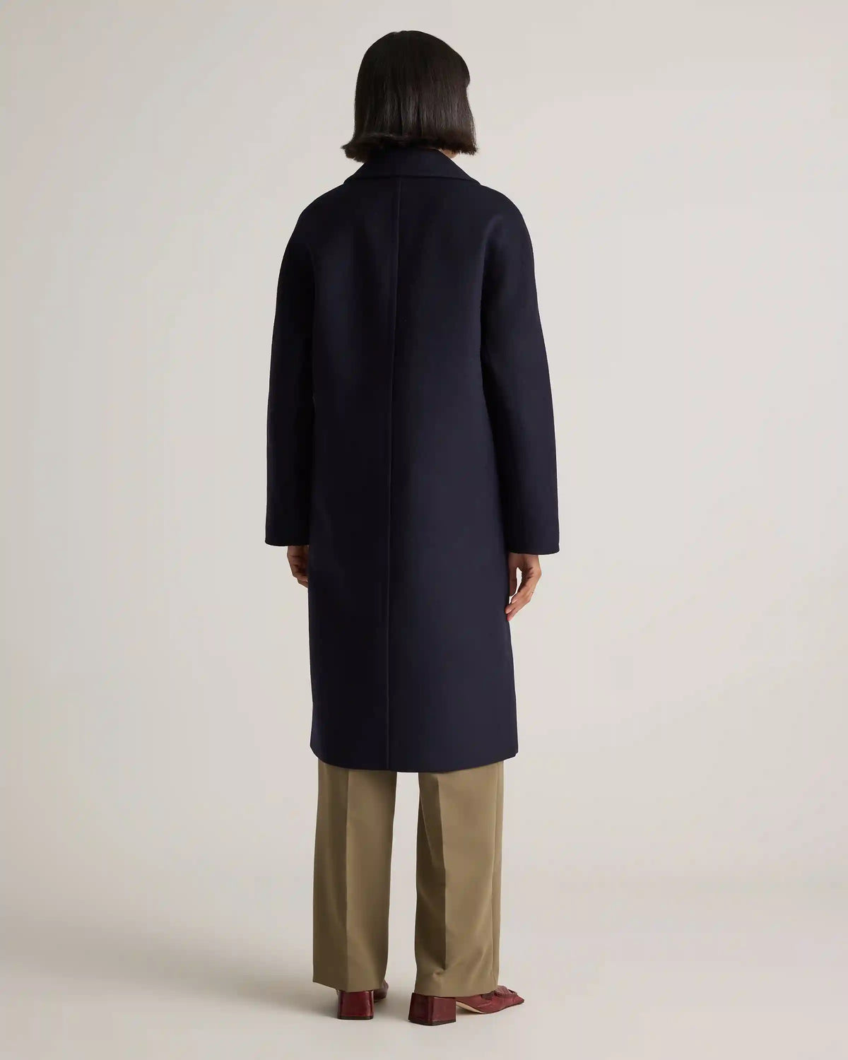 Italian Wool Double-Breasted Slouch Coat