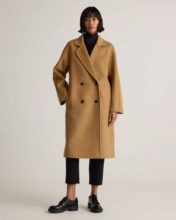 Italian Wool Double-Breasted Slouch Coat