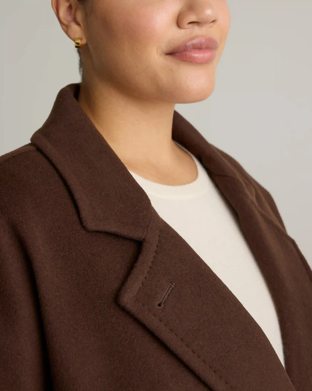 Italian Wool Double-Breasted Slouch Coat