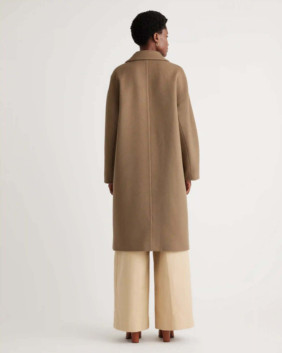 Italian Wool Double-Breasted Slouch Coat