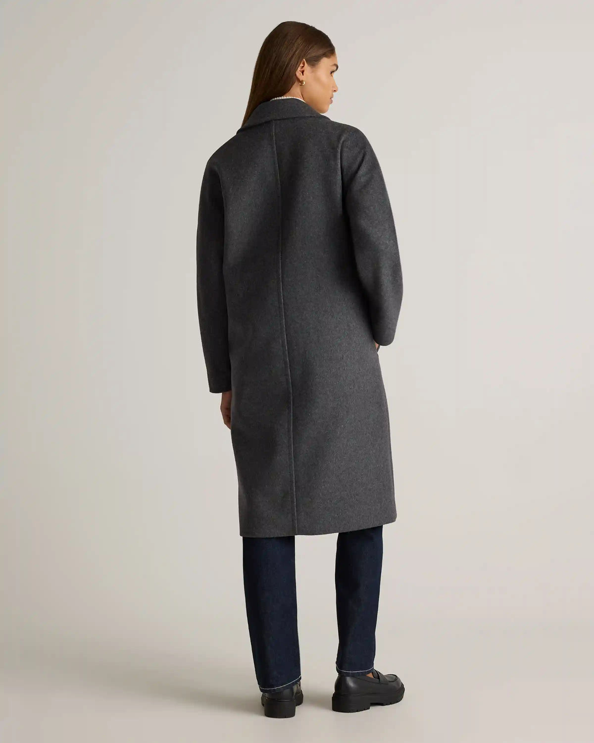 Italian Wool Double-Breasted Slouch Coat