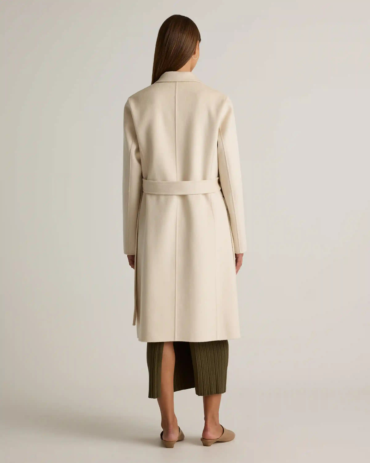 100% Mongolian Cashmere Double-Faced Wrap Coat