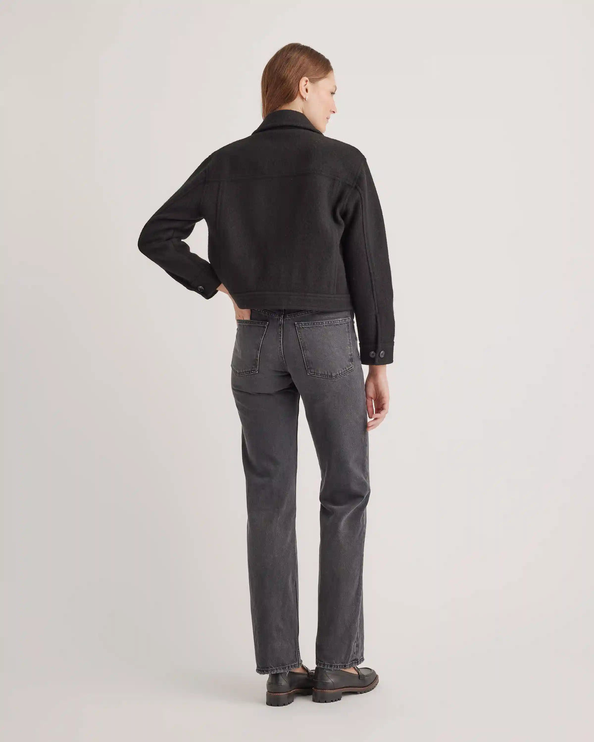 100% Merino Wool Cropped Shirt Jacket