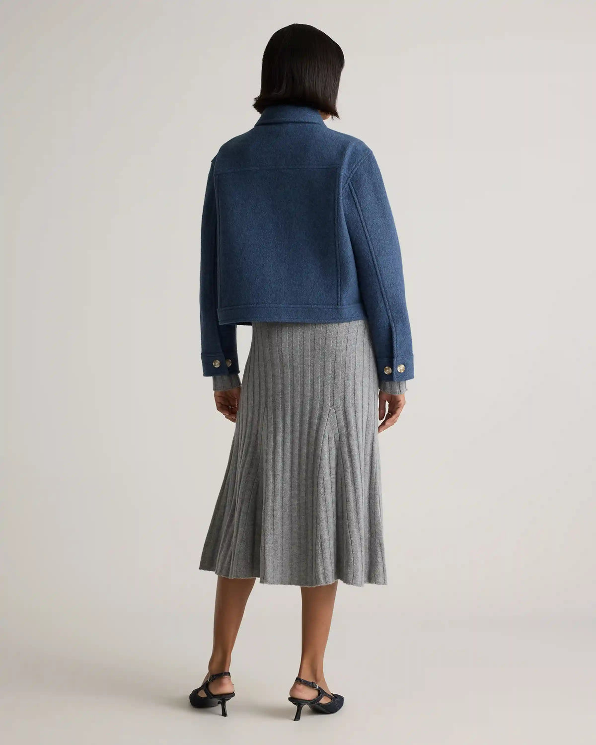 100% Merino Wool Cropped Shirt Jacket