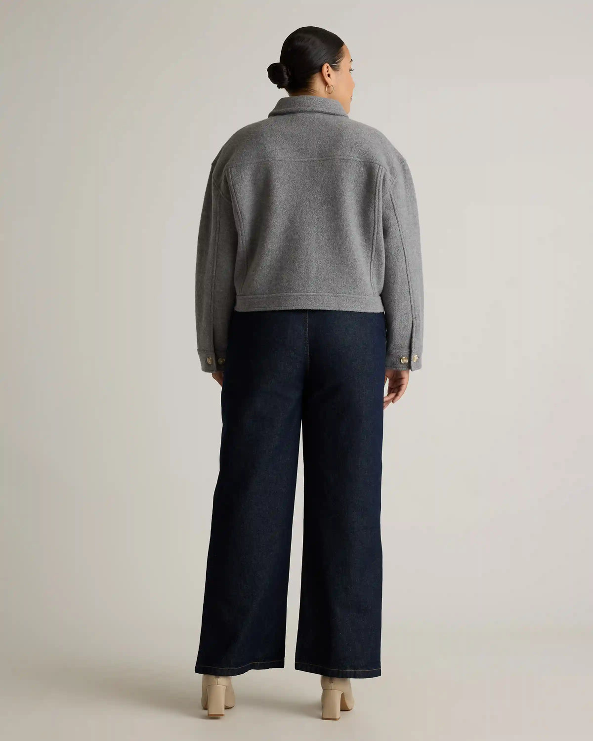 100% Merino Wool Cropped Shirt Jacket