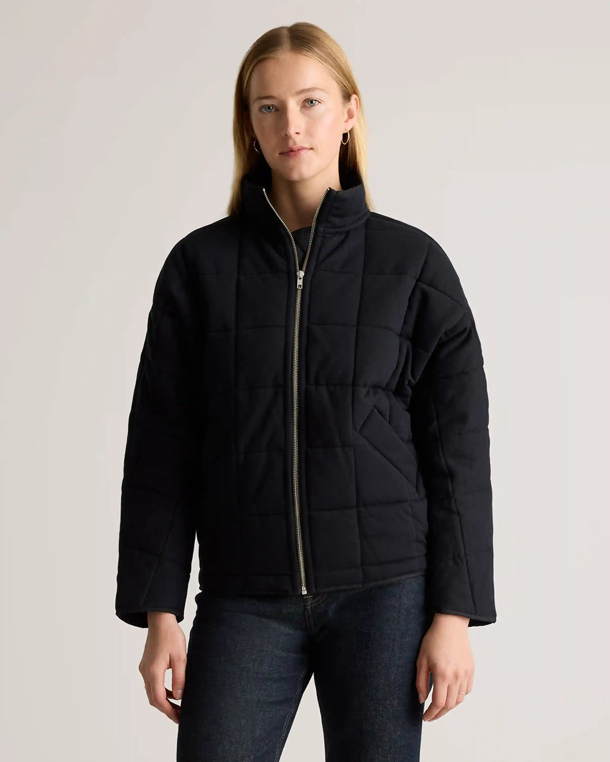 Organic Cotton Quilted Knit Jacket