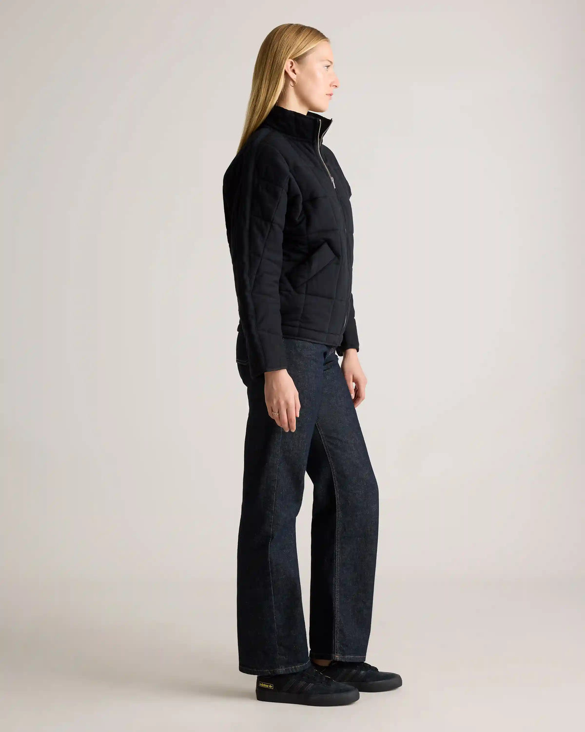 Organic Cotton Quilted Knit Jacket