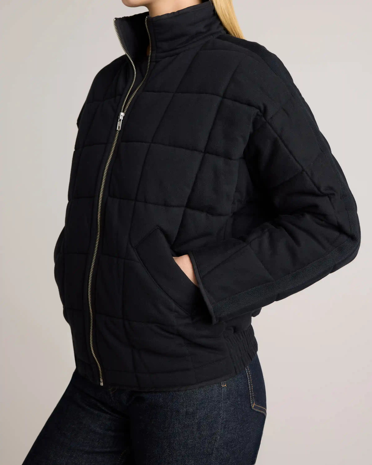 Organic Cotton Quilted Knit Jacket
