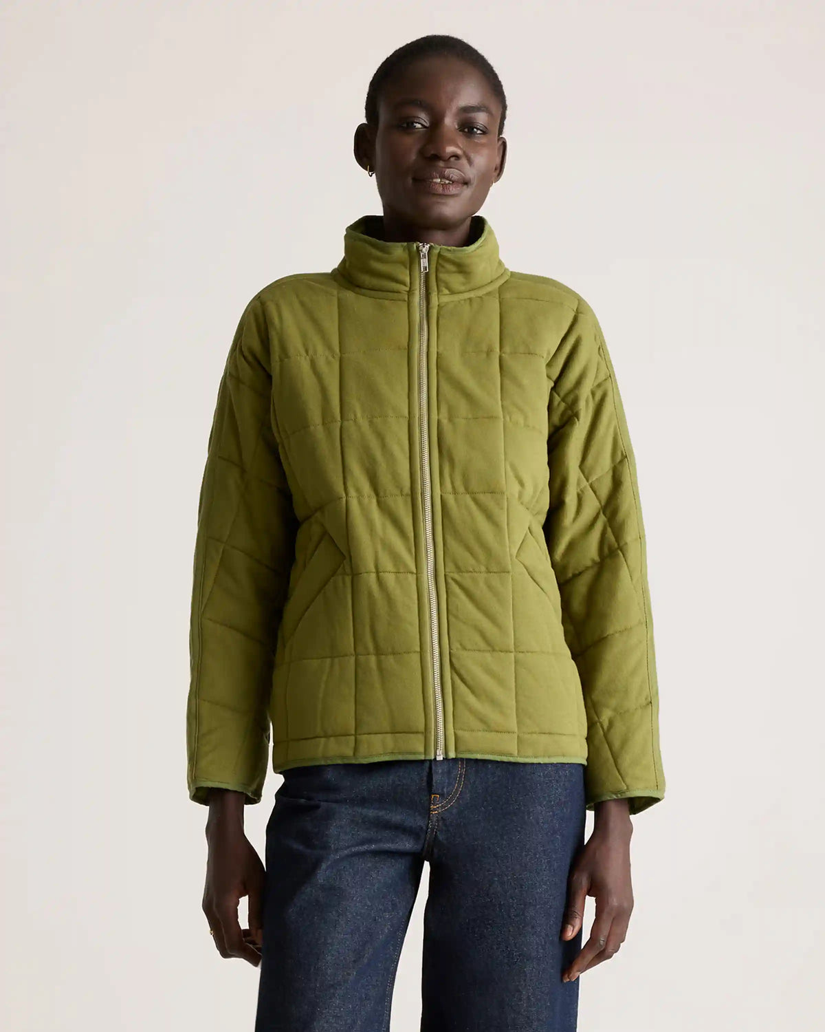 Organic Cotton Quilted Knit Jacket