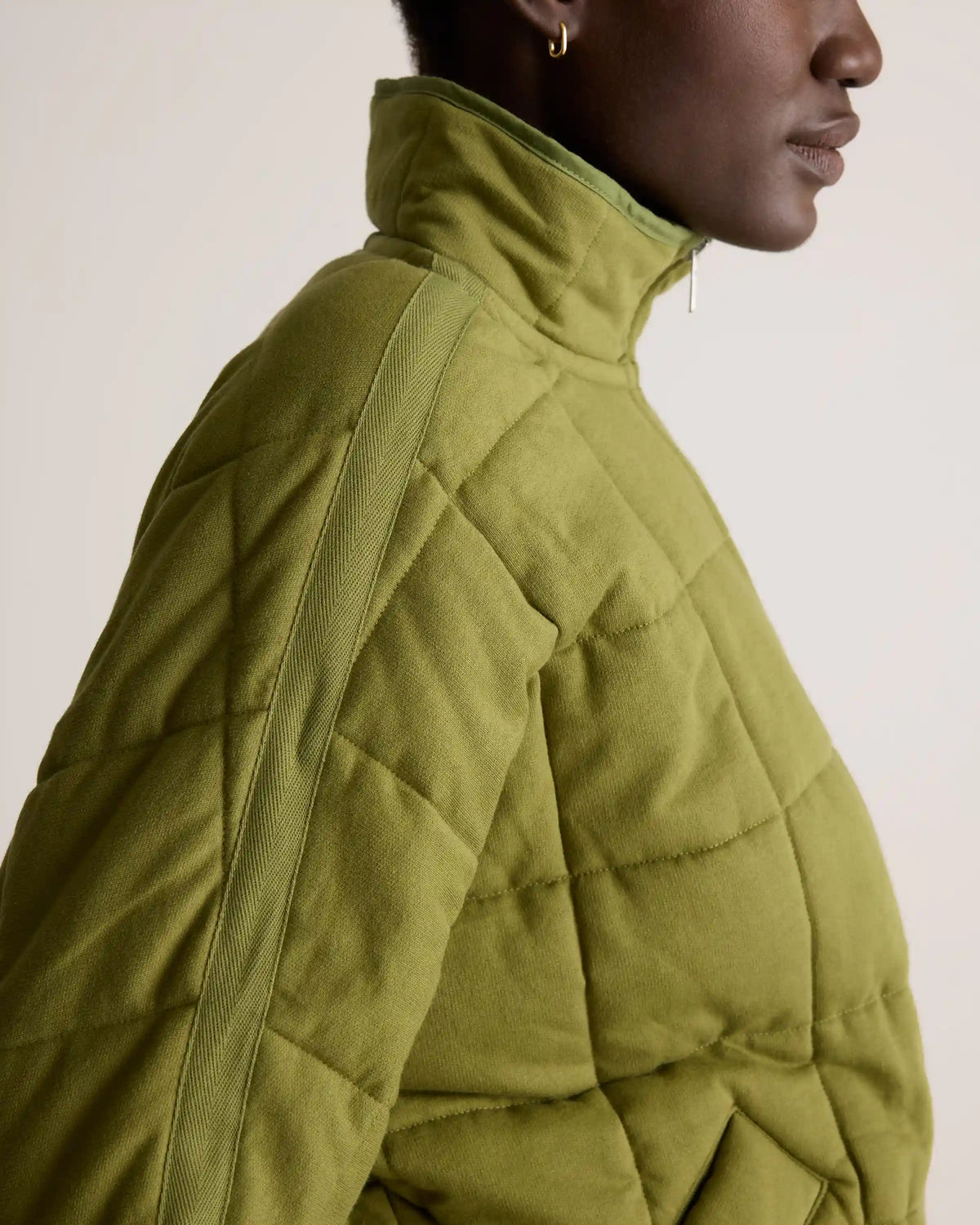 Organic Cotton Quilted Knit Jacket