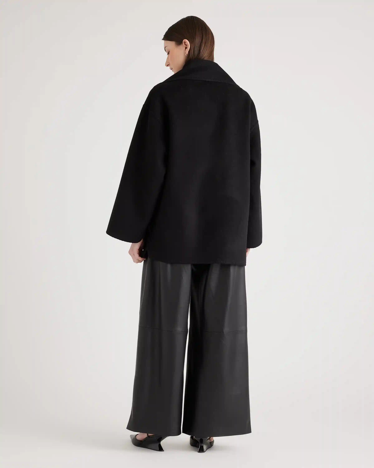 Double-Faced Merino Wool Scarf Coat