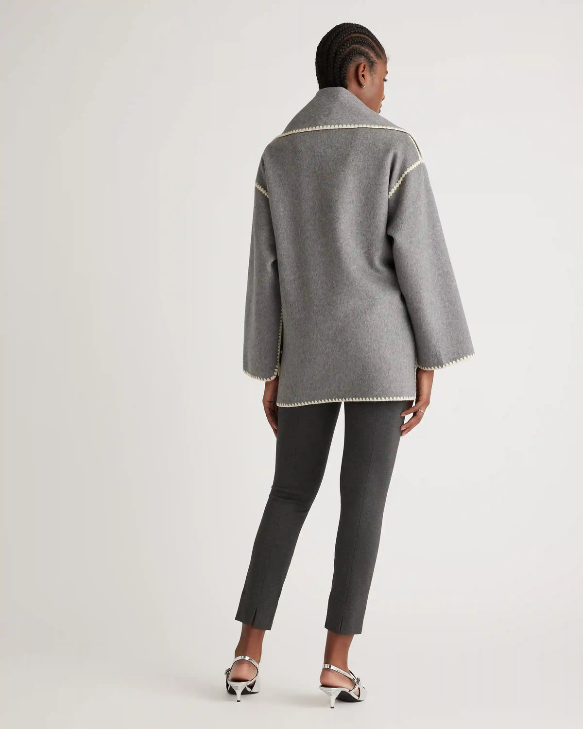 Double-Faced Merino Wool Scarf Coat