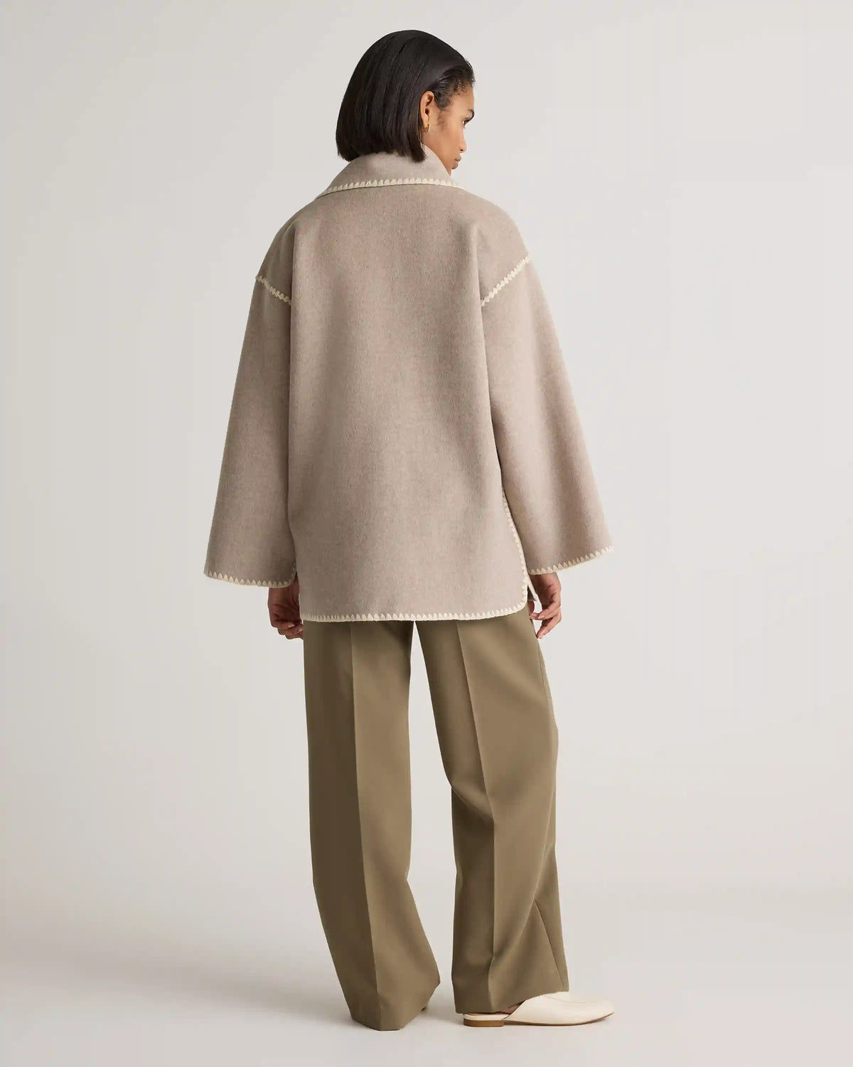 Double-Faced Merino Wool Scarf Coat