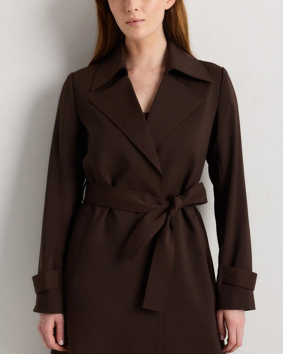 Stretch Crepe Trench Coat