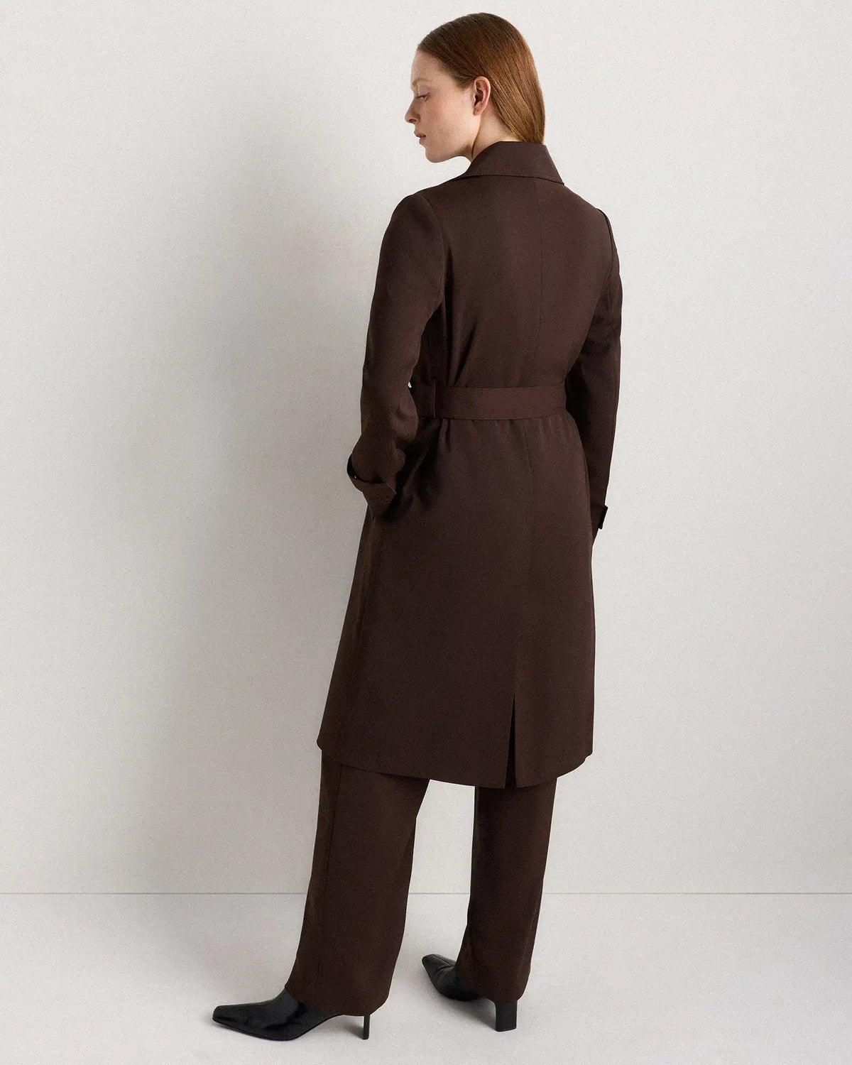 Stretch Crepe Trench Coat