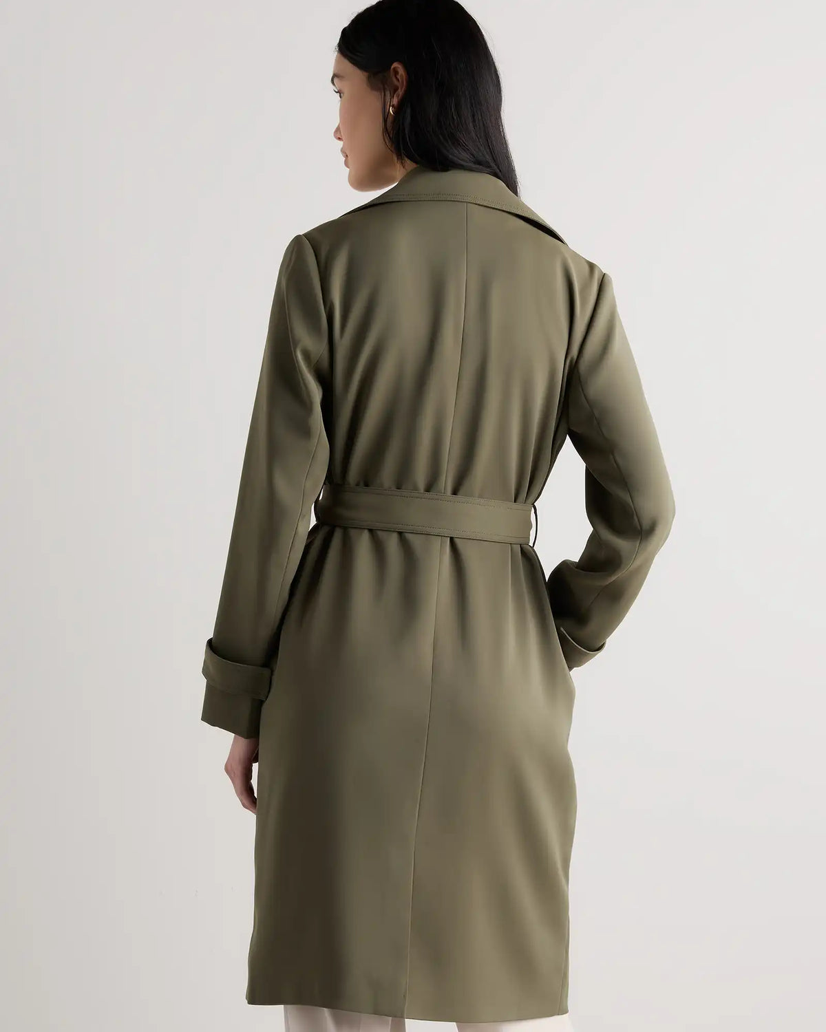 Stretch Crepe Trench Coat