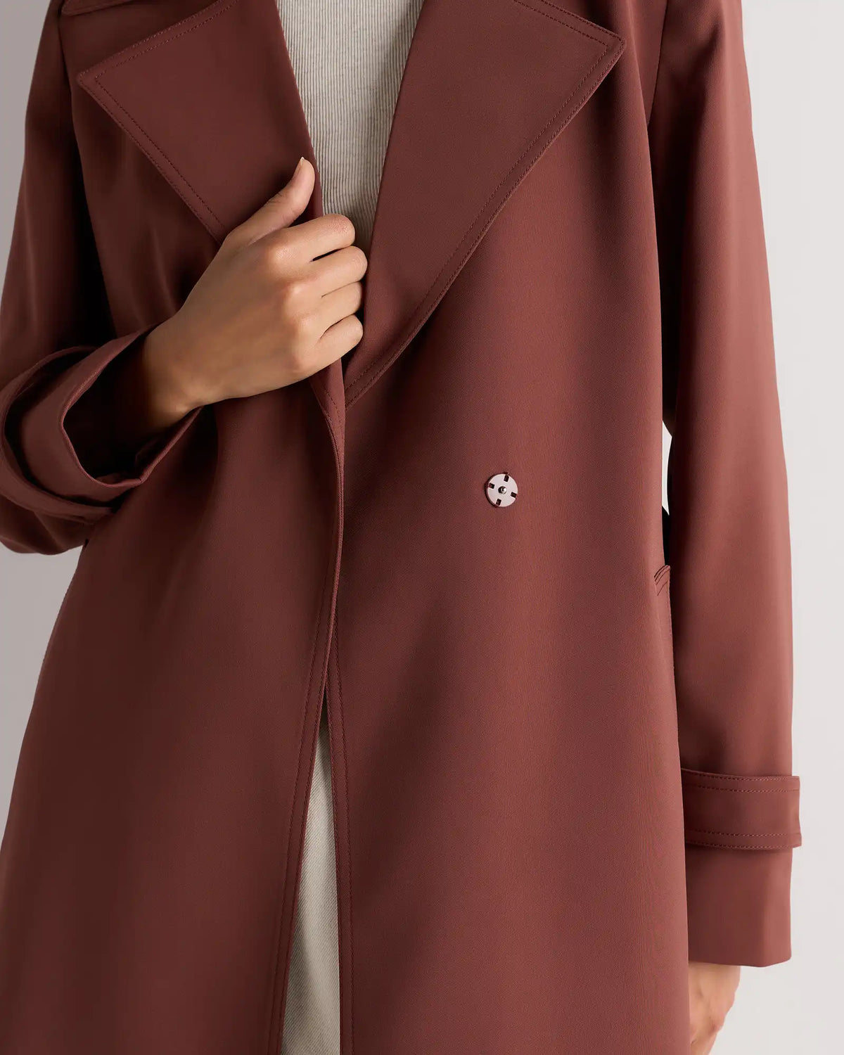 Stretch Crepe Trench Coat