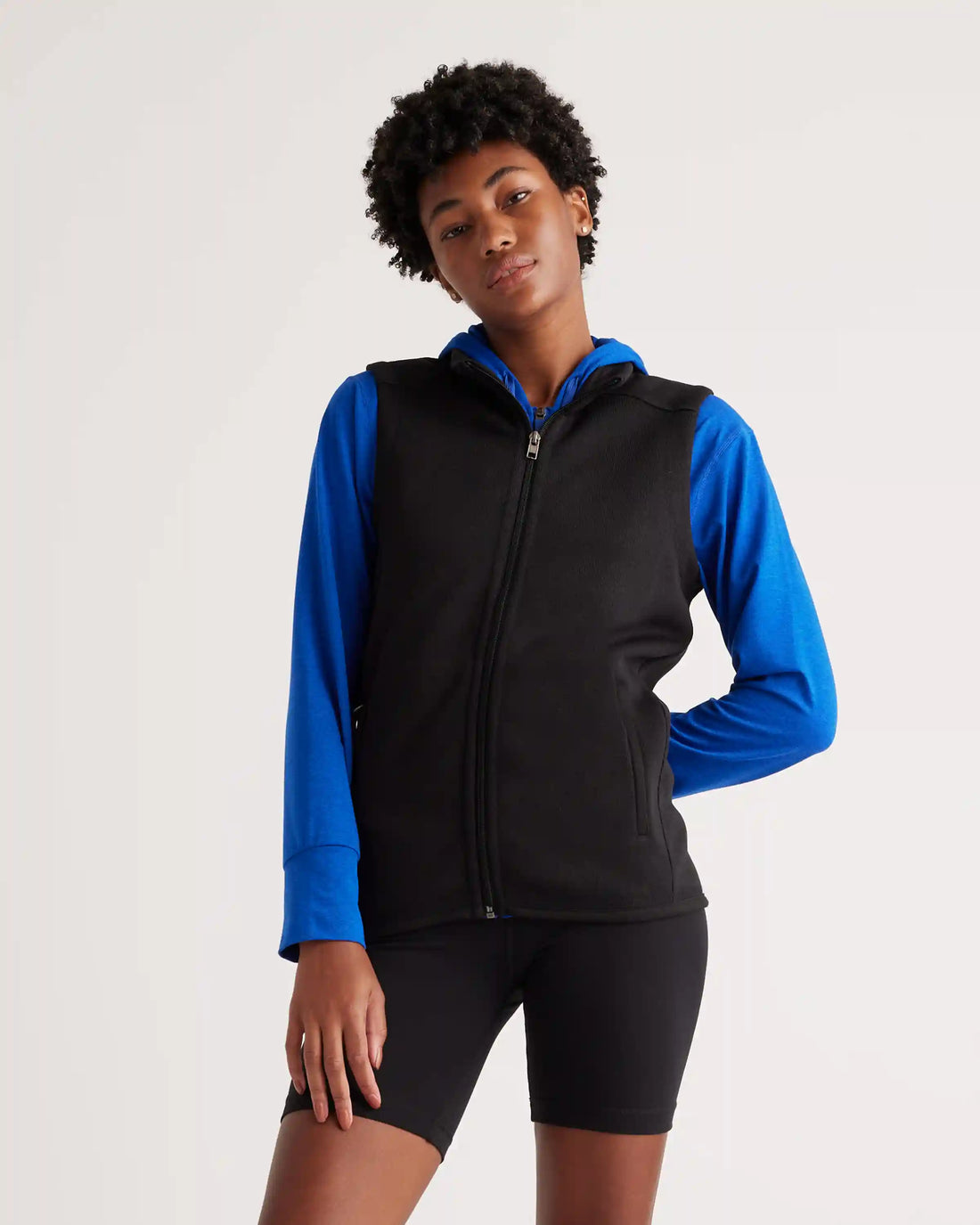Sweater-Knit Fleece Full-Zip Vest