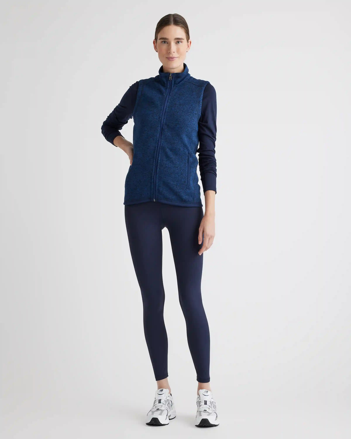 Sweater-Knit Fleece Full-Zip Vest
