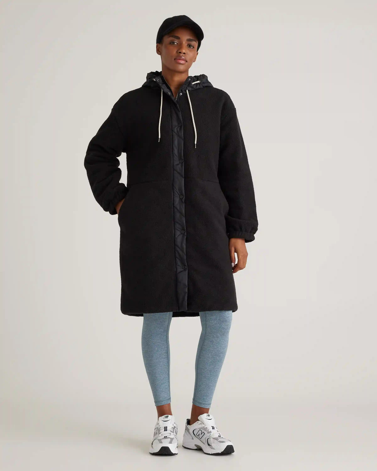 Long Hooded Sherpa Jacket