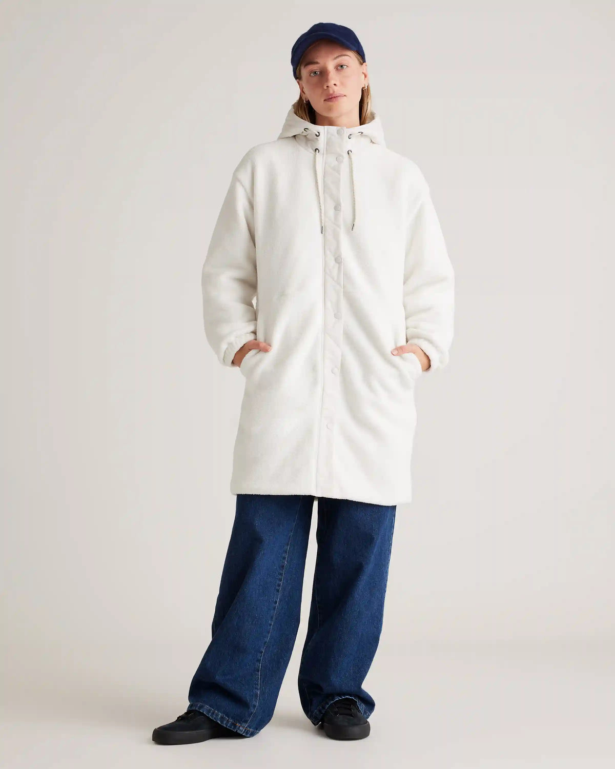 Long Hooded Sherpa Jacket