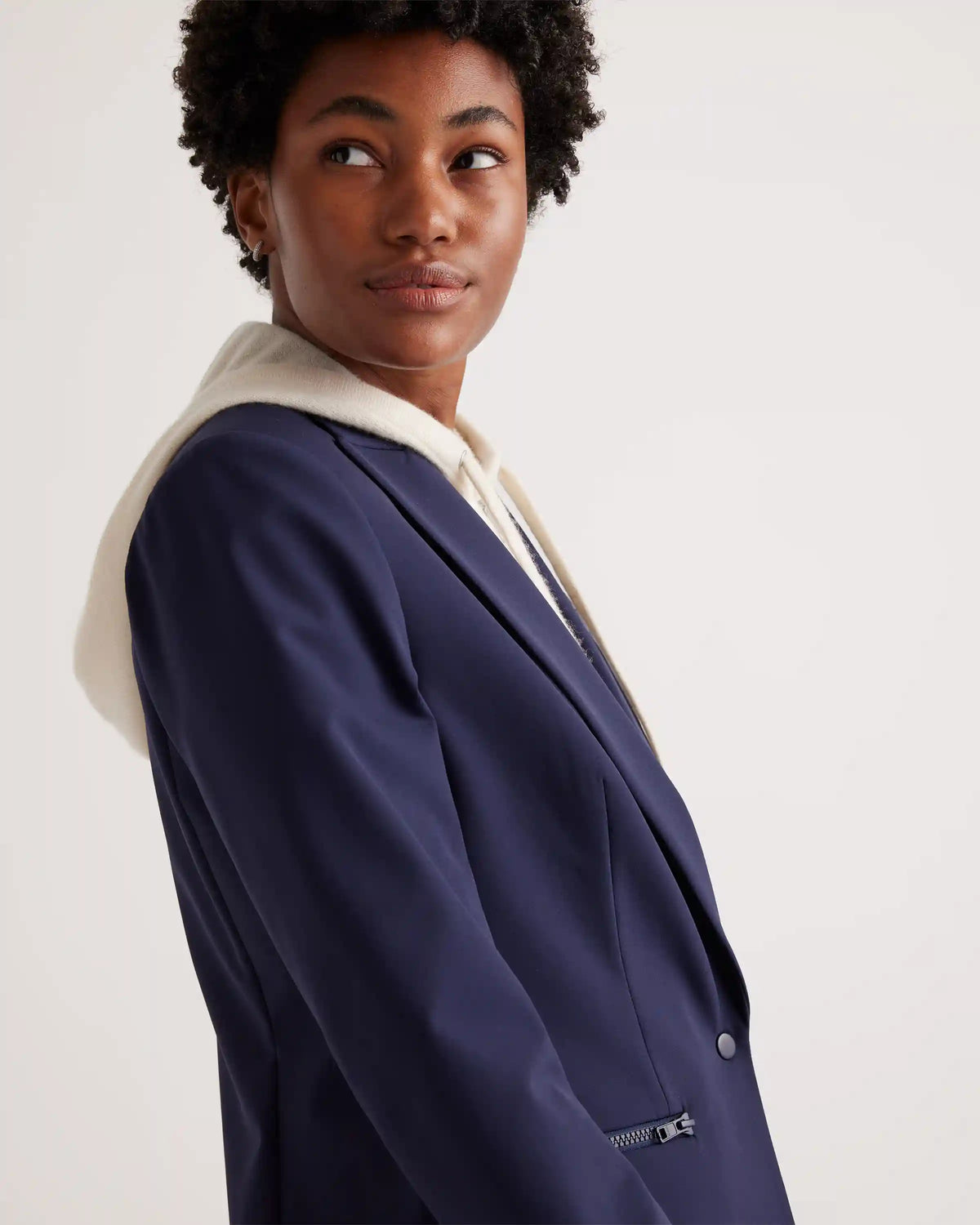 100% Mongolian Cashmere Hoodie Blazer Insert