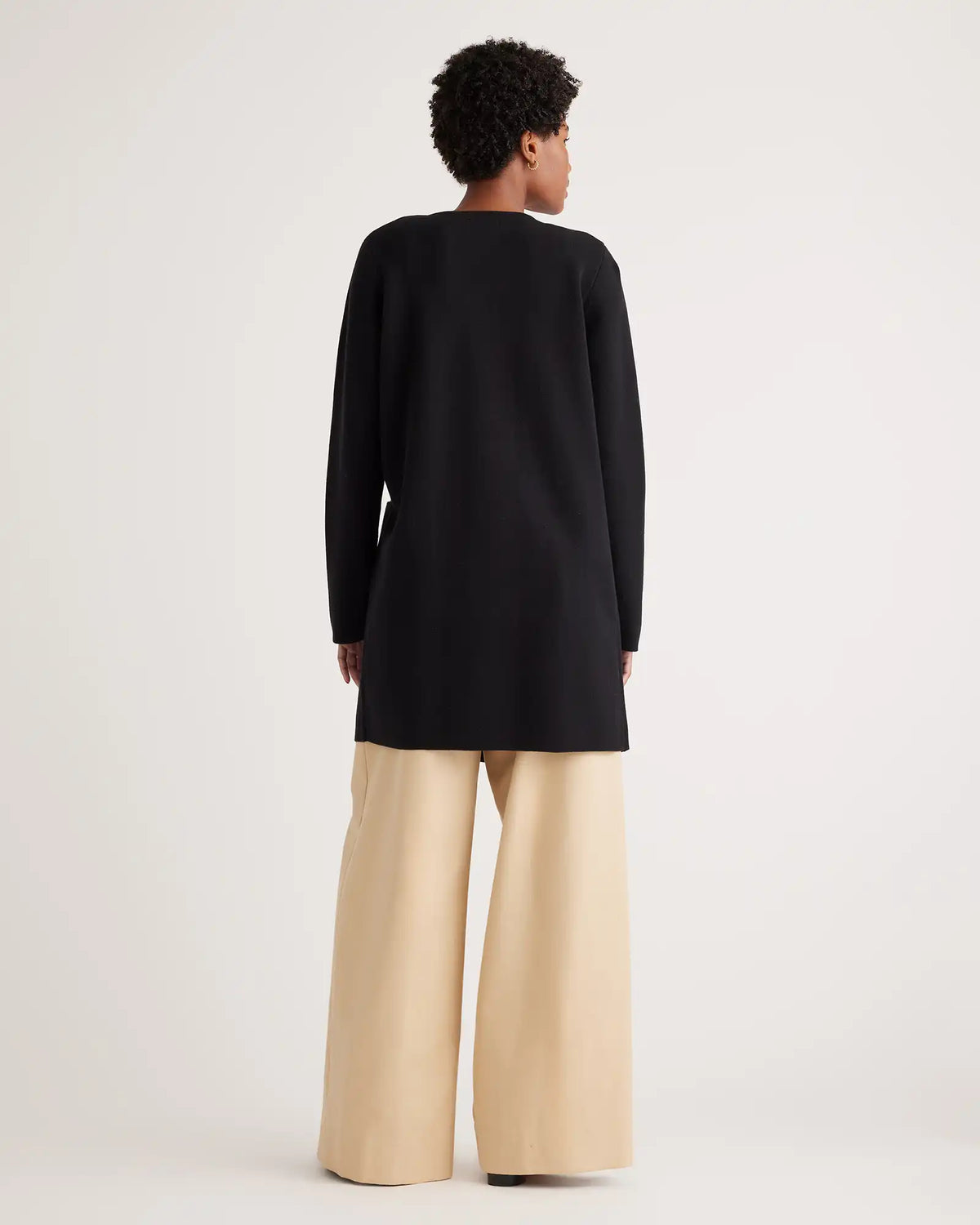 100% Organic Cotton Knit Collarless Coat