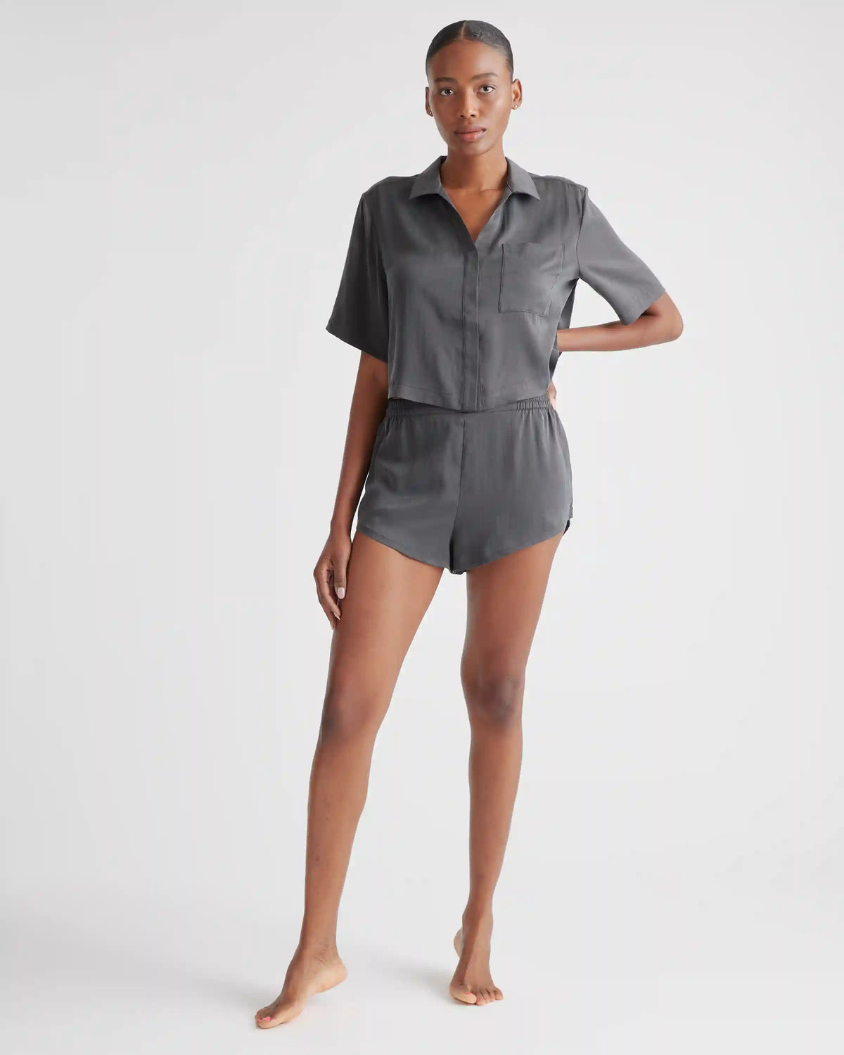100% Washable Silk Pajama Button Up Top