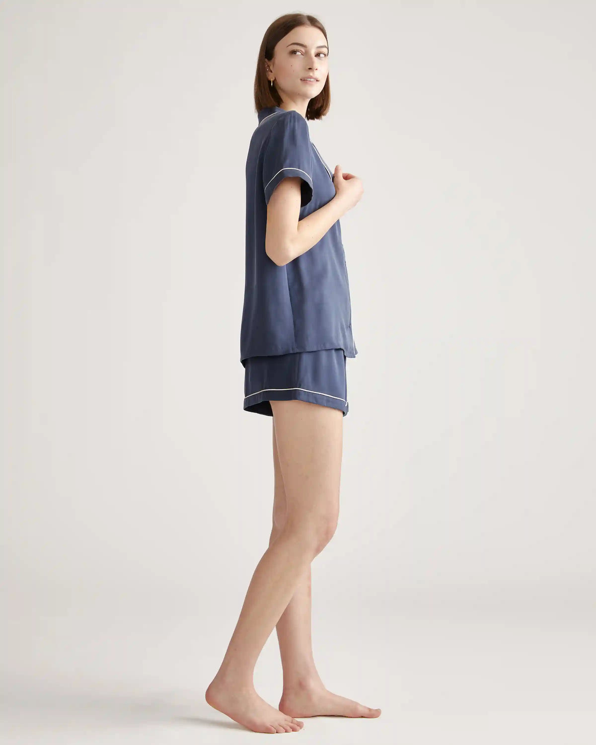 100% Washable Silk Pajama Short with Piping