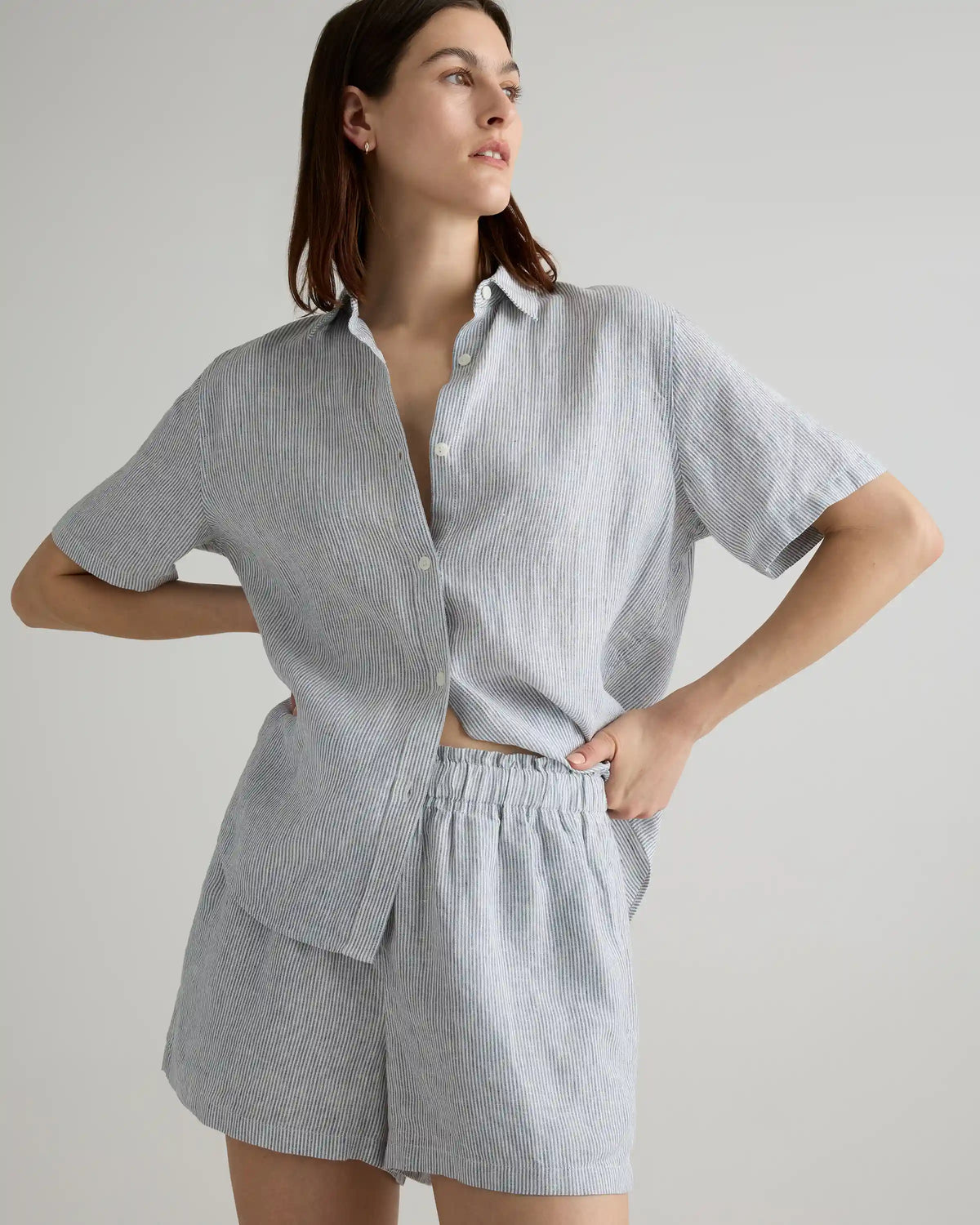 100% European Linen Shorts Pajama Set