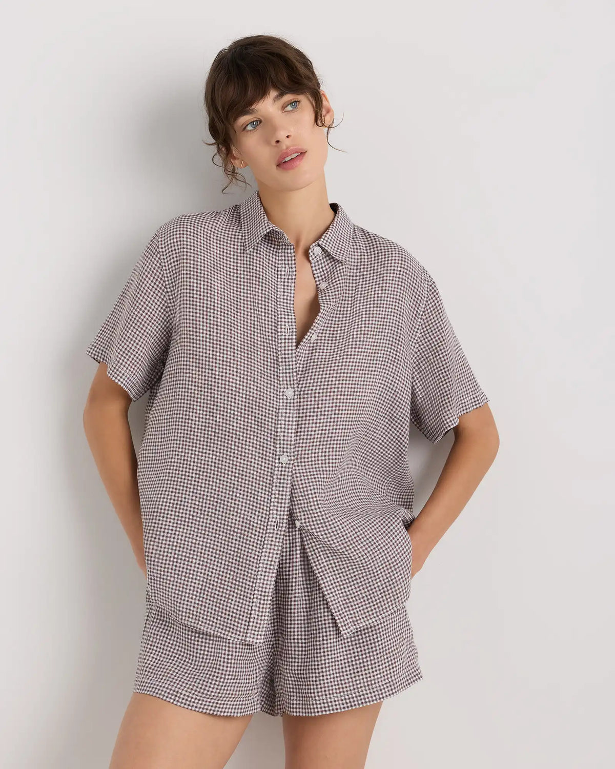 100% European Linen Shorts Pajama Set