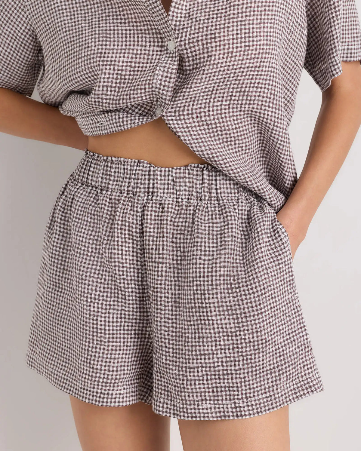 100% European Linen Shorts Pajama Set