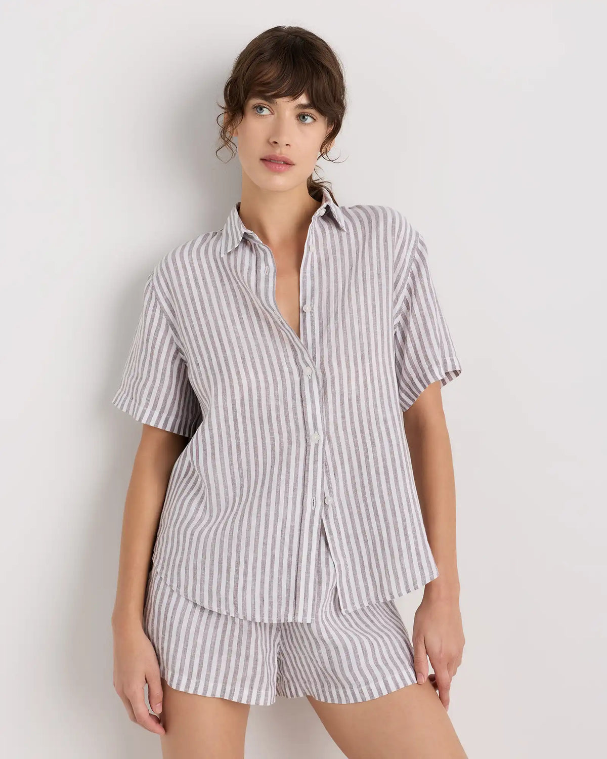 100% European Linen Shorts Pajama Set
