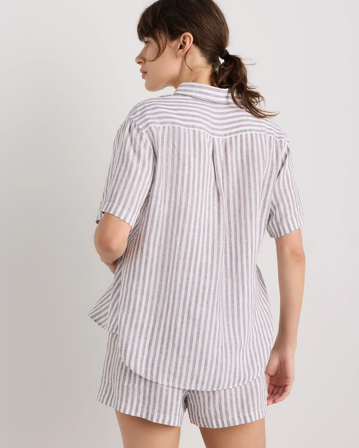 100% European Linen Shorts Pajama Set