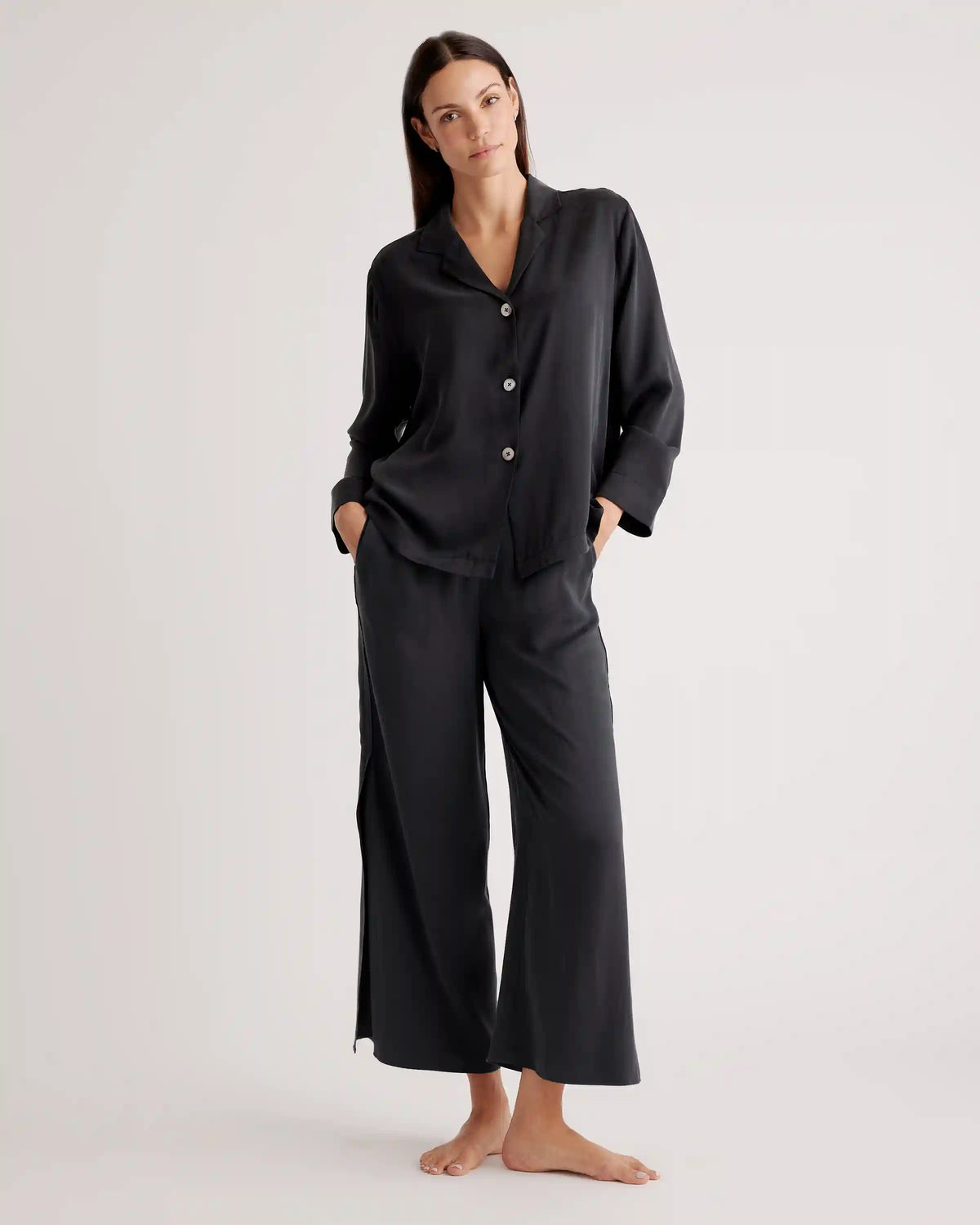 100% Washable Silk Pajama Long Sleeve Top