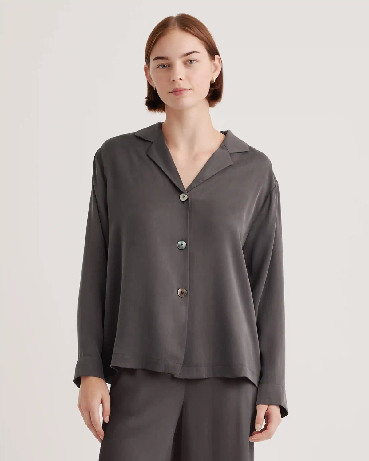 100% Washable Silk Pajama Long Sleeve Top