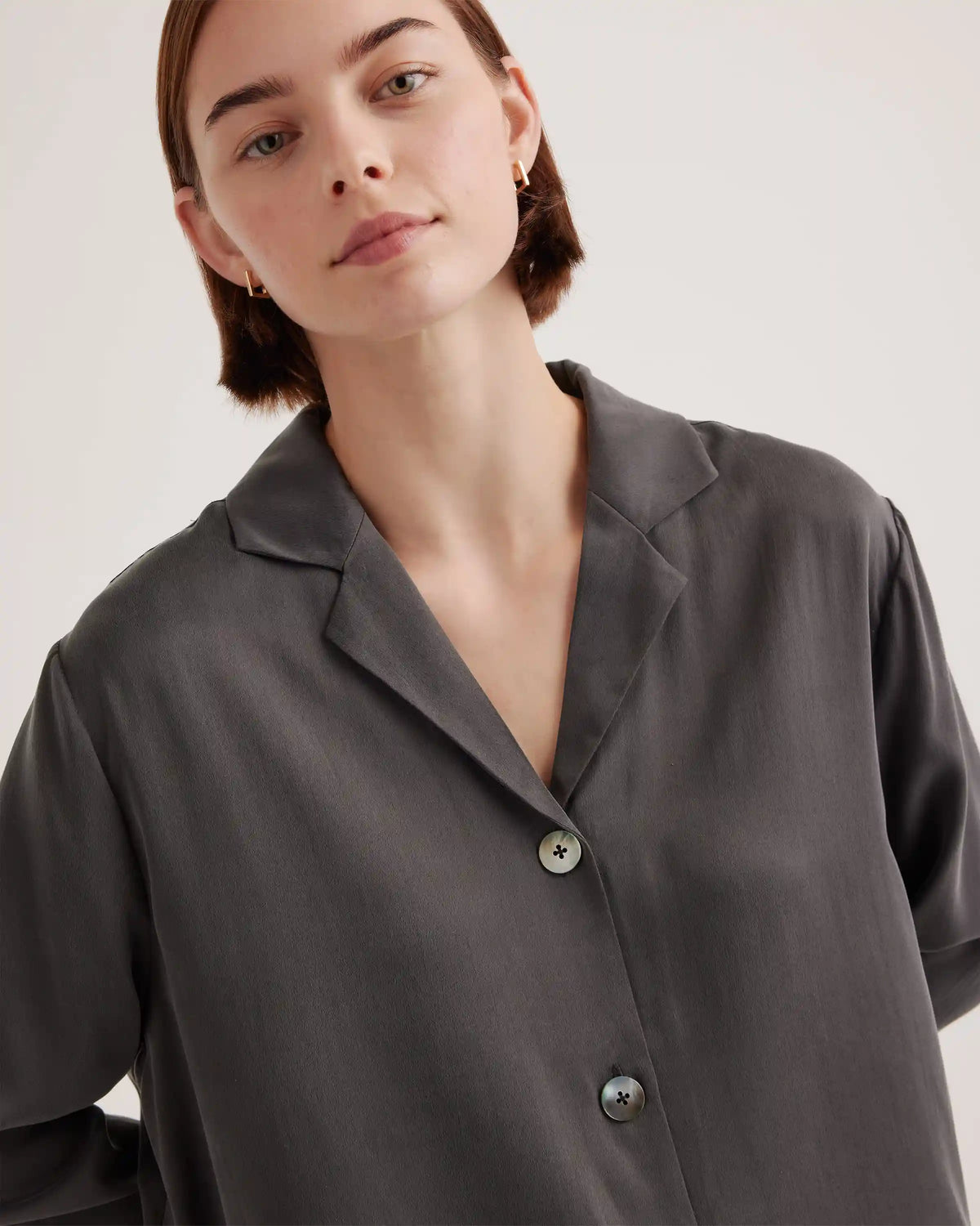 100% Washable Silk Pajama Long Sleeve Top