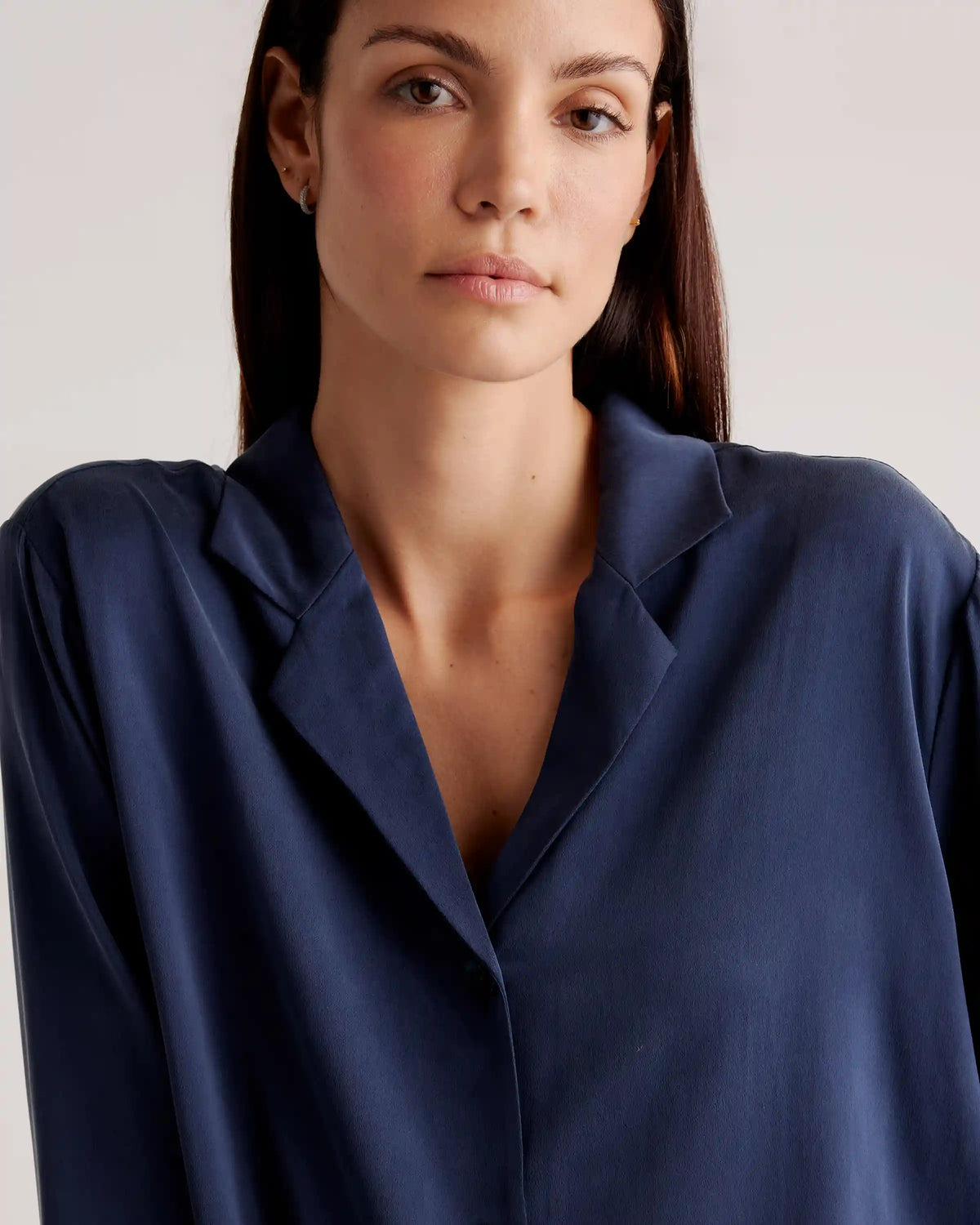 100% Washable Silk Pajama Long Sleeve Top