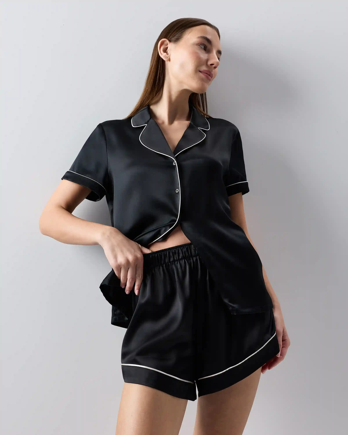 100% Washable Silk Satin Pajama Shorts