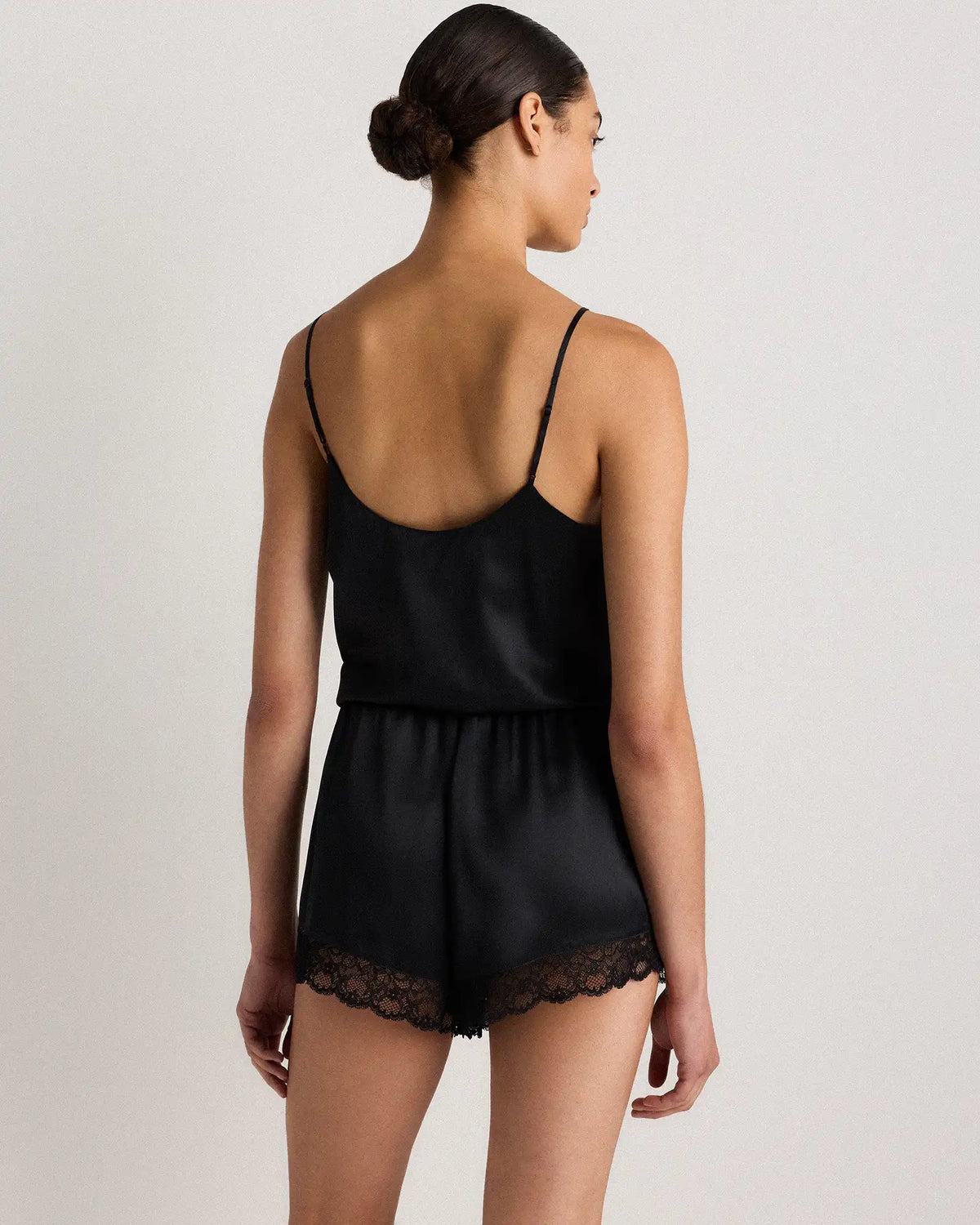 100% Washable Silk Satin Lace Pajama Shorts