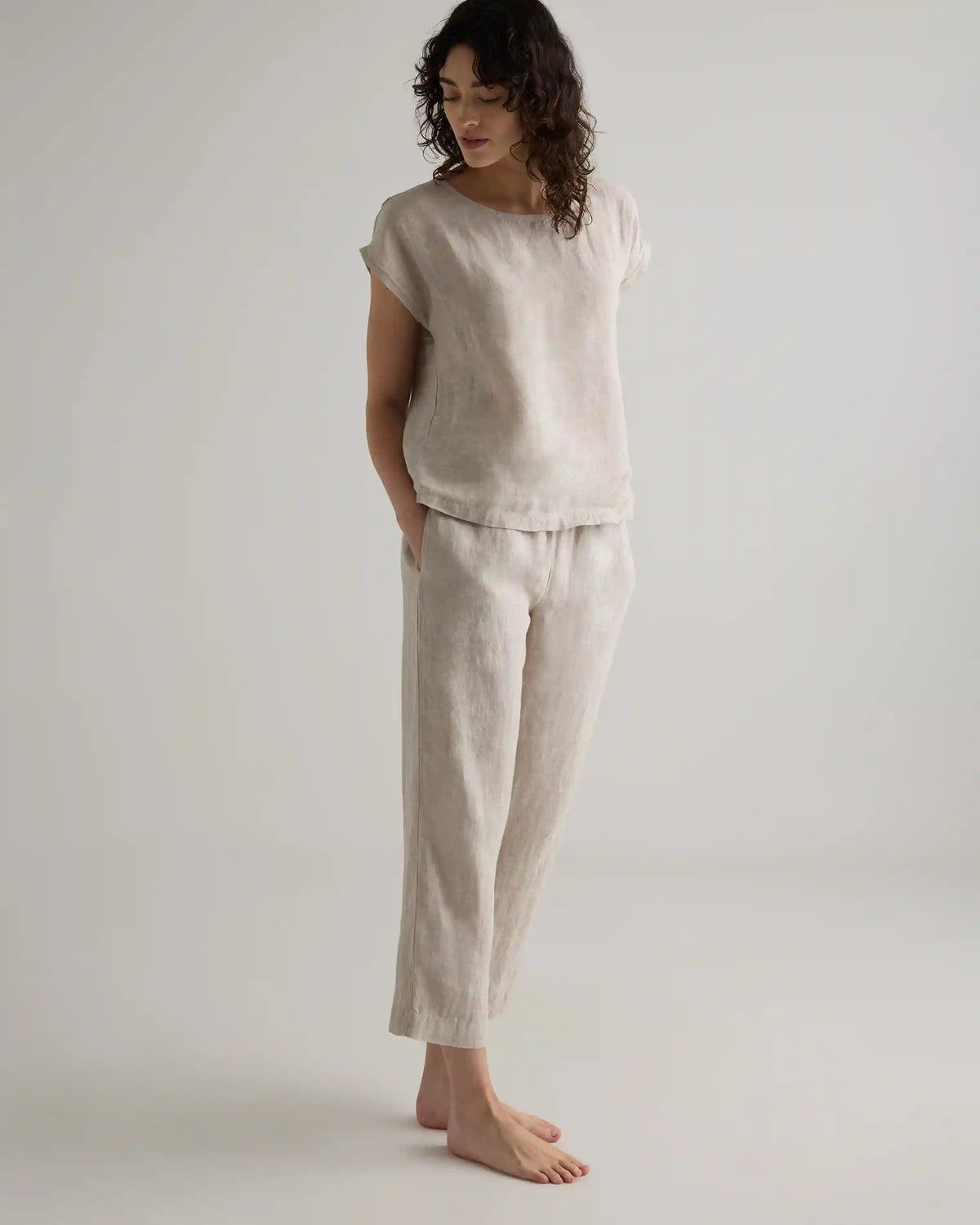 100% European Linen Pajama Set
