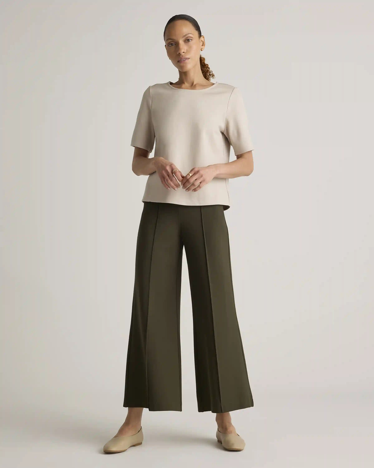 Ultra-Stretch Ponte Short Sleeve Top