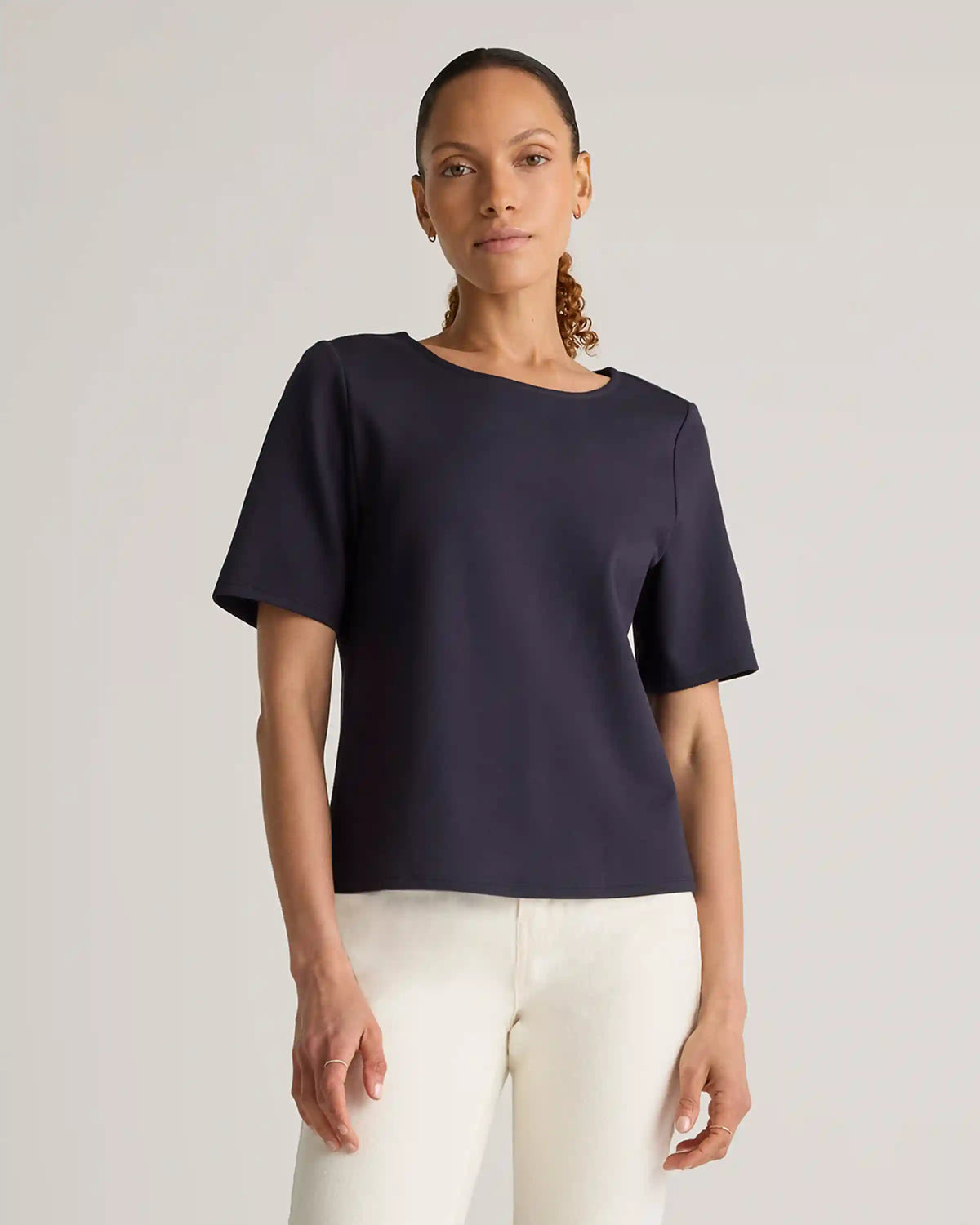 Ultra-Stretch Ponte Short Sleeve Top